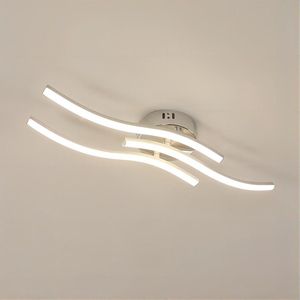 Goeco Plafondlamp - 60cm - 18W - LED - Golfplafondlamp - Met 3 Gebogen Lampen - 3000K - Warm Wit
