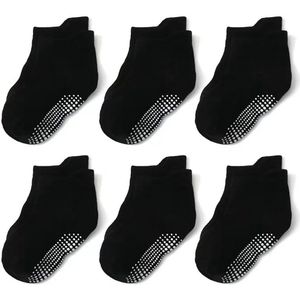 6-pack antislip peutersokken voor jongens en meisjes met antislip sokhouders, geschikt voor kinderen van 1-3 jaar