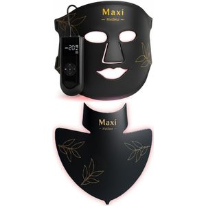 Maxi Meilleur® Pro Series led masker & decolleté lichttherapie - Anti-aging red light therapy - led face mask skincare Incl. E-Book & Travel bag - rood licht therapie - infraroodtherapie