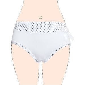 Dames slips 3 pack effen met stippels wit XXL