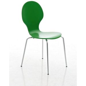 Bezoekersstoel - Stoel groen - Met rugleuning - Vergaderstoel - Zithoogte 45cm