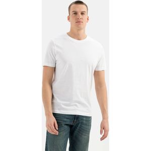 camel active T-Shirt Basic T-shirt with round neck in organic cotton - Maat menswear-3XL - Weiß