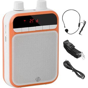 Equivera spraakversterker - Portable Voice Amplifier - Bluetooth - 3000mAh Rechargeable - Portable Speaker with Microphone and Headphones - Speech Amplifier for Teachers, Travel Guides, and More - Supports USB/TF Card