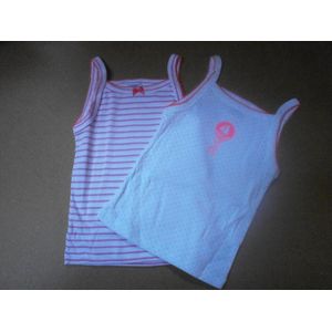 Petit bateau - 2 Pack Singlet -- Meisje - Fluor - 12jaar 150