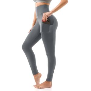 Hoge Taille Leggings met Zakken voor Vrouwen - Elastische Tummy Control Yoga Broek