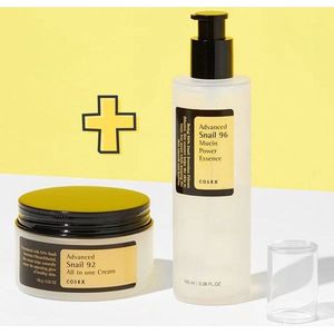 COSRX Combi Set: Advanced Snail 92 All In One Cream 100ml & Advanced Snail 96 Mucin Power Essence 100ml- Snail Collection COSRX- Korean Beauty- Award Winning- Ordinary Skincare Routine- Glowy Radiant & Hydrating- Gezichtsverzorgingset