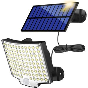 Tuinverlichting op Zonne-energie - Solarverlichting Buiten - 106 Led Zonnelampen - Bewegingsmelder - IP65 Waterdicht - 120 Graden Verlichtingshoek - Wandlamp - 5 Meter Kabel