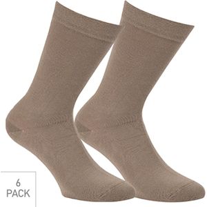 Bamboe Sokken 6-Pack - Donker-Beige - Maat 35-38 - Dunne Bamboe Sokken Voor Frisse Droge Voeten - Dames / Heren
