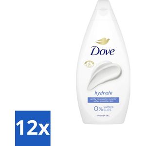 12 x Dove Douchecrème - Hydrate - 450 ml - Douchegel - Dove - Hydraterende Douche - Zachte Huid - Droge Huid