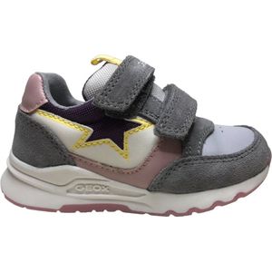 Geox - Pyrip - Mt 26 - Velcro's Purperen ster sportieve lederen sneakers - Lt grijs / roze