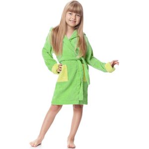 Ladeheid Kinderen Badjas met Capuchon - Wasmachine bestendig - Katoen - Badstof - LA-LA40-103-DG - Grün/Hellgrün (M14/M7) - 110-116
