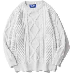 Heren Aran Jumper Fairisle Kabel Gebreide Trui Oversized Vintage Sweater