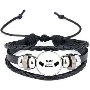 Akyol - tante van de leukste kinderen armband zwart - Tante - de leukste tante - verjaardag - cadeau voor tante - kado - geschenk