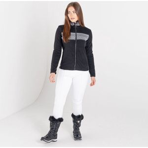 De Dare2B Engross Luxe sweater - wintersportpully - dames - hele rits - met rand van imitatiebont - Zwart