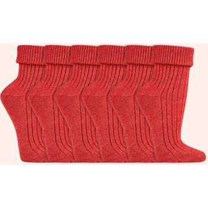 Wollen sokken | Dames sokken | 100% Natuurlijk | Kleur: Oranje | 35-38 / 39-42 | 6 paar