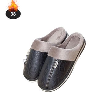 Bovista Warme Pantoffels - Sloffen - Slippers - Dames - Heren - Pluche - Maat 36.5 - Zwart