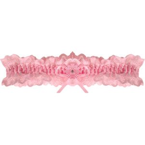 Kousenband roze kant