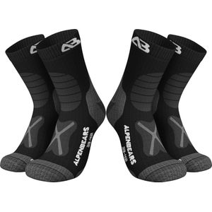 AlpenBears - Wandelsokken - Merinowol - 2 Paar - Professionele Trekkingsokken - Functionele Sokken