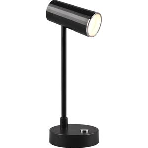 LED Bureaulamp - Torna Lono - 2.5W - Aanpasbare Kleur - Dimbaar - Rond - Mat Zwart - Kunststof