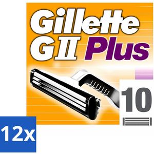12 x Gillette - GII Plus - Wegwerpscheermesjes - Comfortabele scheerbeurt - 10 Scheermesjes - Wegwerpscheermesjes - Scheermesjes - Gillette GII Plus - Scheermesjes Voor Mannen - Gladde Scheerbeurt