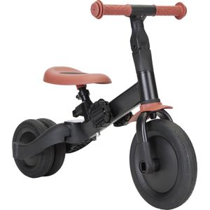 Topmark 4 In1 Driewieler - Loopfiets - Balance Bike - Kaya - Zwart-Bruin - Sinterklaas Cadeau