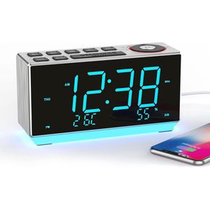 Dubbele wekker met FM-radio, Bluetooth-luidspreker en LED-display