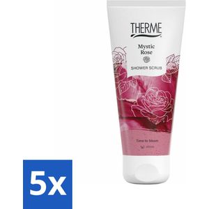 5 x Therme - Mystic Rose - Douche Scrub - Verfrissend - Verzorgend - 200ml - Body Scrub - Douche Scrub - Roos Geur - Huid Verzorging - Celvernieuwing