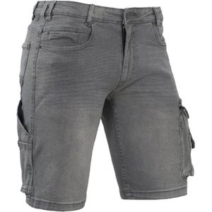 Korte werkbroek denim stretch grijs Ralph Brams Paris