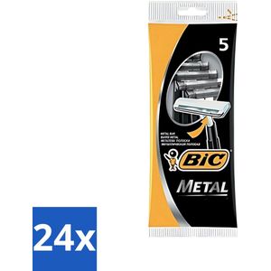 24 x Bic - Scheermesjes - Metaal - Enkel Mesje - Wegwerpmesjes - 5 Scheermesjes - Scheermesjes - Wegwerpmesjes - Scheermes - Scheermesje - Scheerapparaat