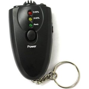 Alcohol Tester - Zwart - Handzaam Blaasapparaat - Met Sleutelhanger en Zaklampje