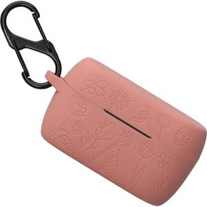 Siliconen hoes voor draadloze oordopjes Jabra Elite 4 - Gestanst patroon donkerroze - Compatibel met Elite 4 (niet voor Elite 4 Active) .