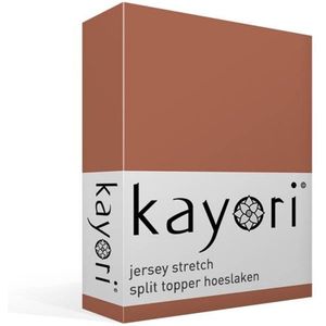 Kayori Shizu jersey stretch split-topper hoeslaken - Lits-jumeaux - Terra