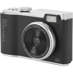 Digitale Camera, 64mp 4K -Camera met 2,4 Inch Scherm, 16x Digitale Zoom, Selfiecamera, CCD -Camera, Draagbare Kleine Camera voor Jongensmeisjes Tieners (64GB)