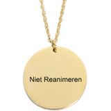 Gegraveerde Niet Reanimeren Ketting - Roestvrij Staal - Goudkleurig - Verstelbaar