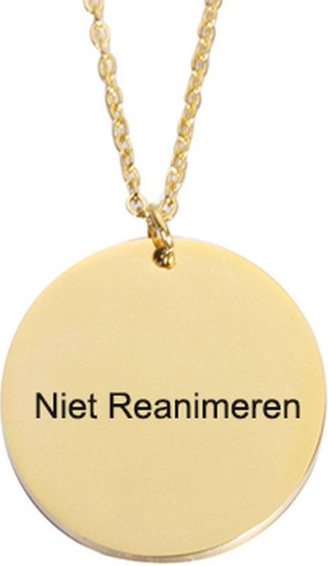 Gegraveerde Niet Reanimeren Ketting - Roestvrij Staal - Goudkleurig - Verstelbaar