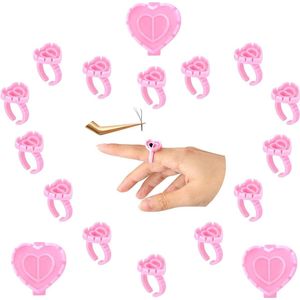 100 Stuks Wimperlijm Ringen - Wimperextensions Houder - Wimperbloesem Cup - Roze