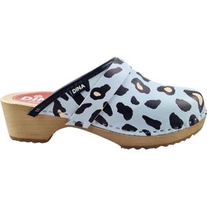Zweedse klompen van Dina - blue panter - maat 42