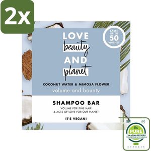 Love Beauty and Planet - Shampoo Bar - Coconut Water & Mimosa Flower - Hydratatie & Volume - 90 g - Voordeelverpakking - 2 stuks - Shampoo Bar - Kokoswater