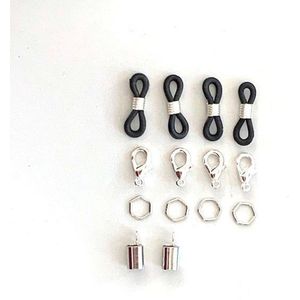 Sunglass Chain Set - DIY - Zwart Zilverkleurig