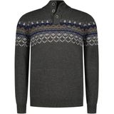 NZA - Bruine Wollen Trui - Opstaande Kraag - Knoopsluiting