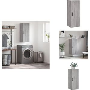 vidaXL Wandkast - Wandkasten - Hangkast - Hangende Kast - Hangkast 34,5x34x90 cm grijs sonoma eikenkleurig