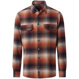 Casa Moda - Heren Overshirt - Oranje - Ruit