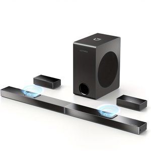 Soundbar – Dolby Atmos Soundbar – Home Cinema Systeem – Surround Soundbar – Draadloze Subwoofer – 5.1.2 Kanaals Soundbar – Diepe Krachtige Bas – 4K HDR Passthrough