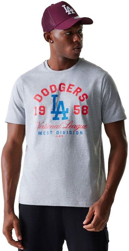 New Era Mlb Wordmark Regular Los Angeles Dodgers T-shirt Met Korte Mouwen Grijs L Man