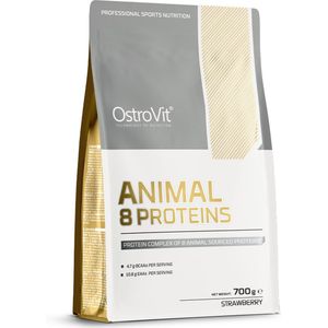 Animal 8 Proteins - 700 g Strawberry Smaak - OstroVit - 8 Dieren Eiwitten Poeder - Carnivore Diet - No added sugar - Natural - Laboratory-confirmed quality!