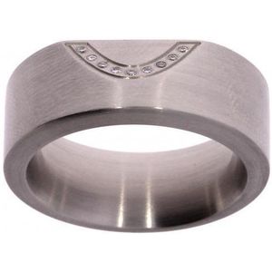 Ring - Dames - Staal - XEN met diamant - maat 56 - Verlinden juwelier