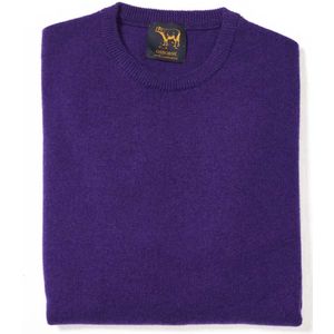 Osborne Knitwear Trui met ronde hals - Sweater heren in Lamswol - Pullover Heren - Violetta - L