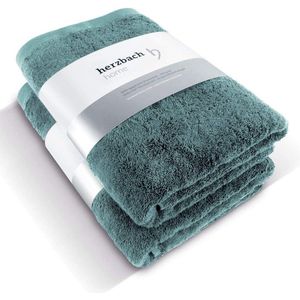 Premium douche handdoeken, set van 2, 70 x 140 cm (ocean green) – grote, zachte en absorberende douche-handdoeken van de beste kwaliteit – 100% natuurlijk katoen