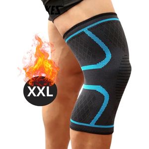 Livano Kniebrace - Sportbrace Knie - Knee Sleeves - Knee Sleeves Powerlifting - Compressie Knie Brace - Knee Wraps - Knee Support - Dames - Heren - Comfortabel - Blauw - Maat XXL