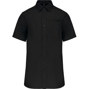 Kariban Heren poplin overhemd korte mouwen K543 - Black - 5XL